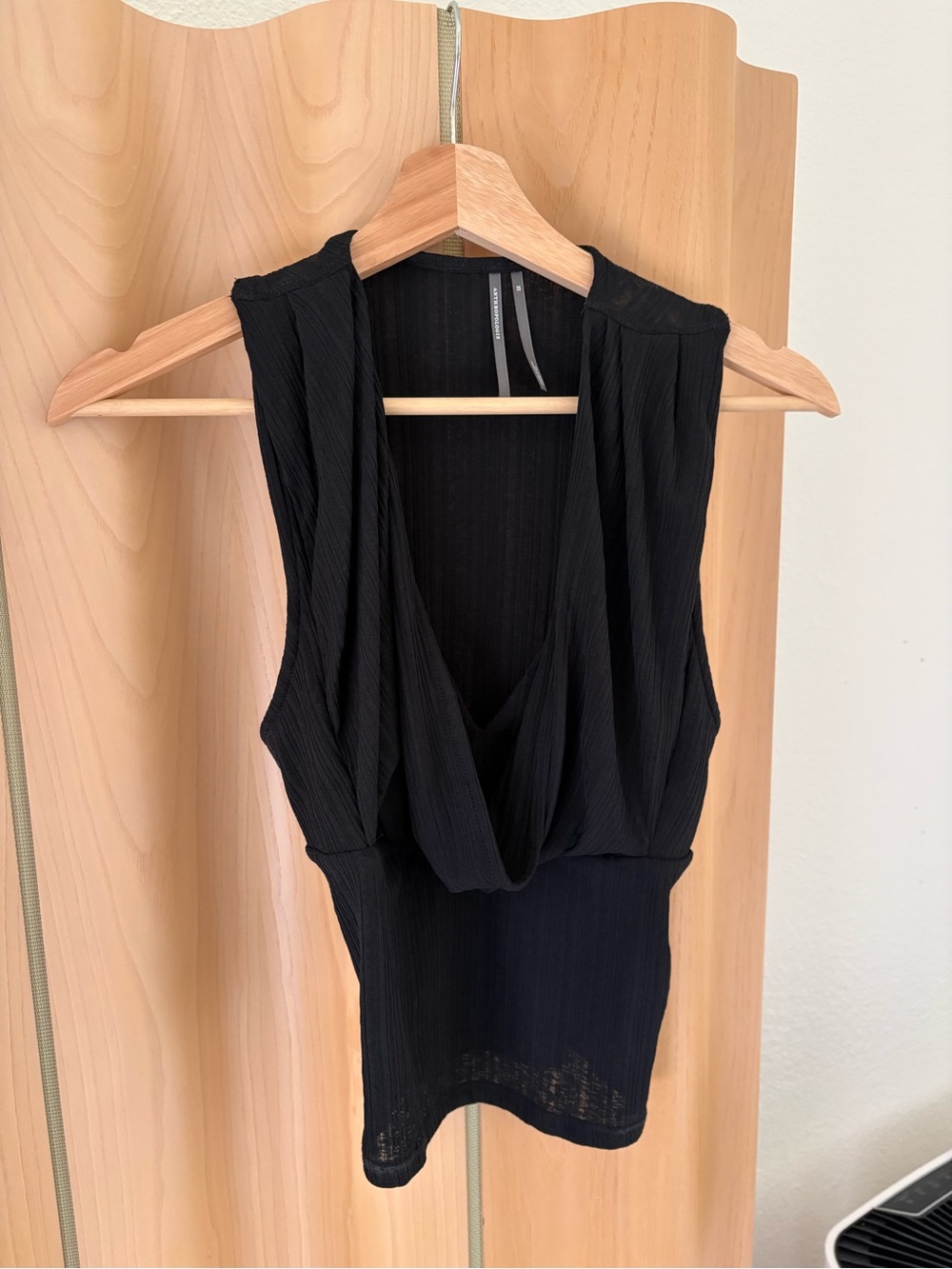 Anthropologie Black Cowl Neck Sleeveless Top Size XS